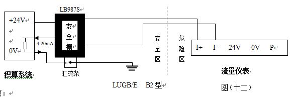 管道蒸汽流量計(jì)防爆型配線圖二