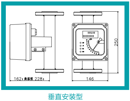 氣體轉(zhuǎn)子流量計(jì)垂直安裝示意圖